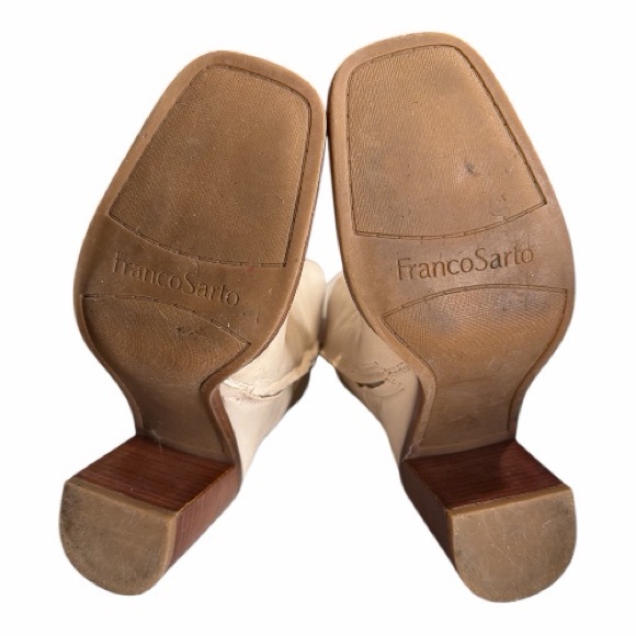 Franco Sarto Leather Mid Calf Heeled Boots - Picture 8 of 11